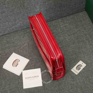 Cluth cầm tay Goyard unisex màu đỏ super fake loại 1 - Ảnh 4