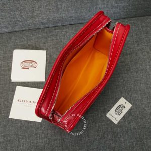 Cluth cầm tay Goyard unisex màu đỏ super fake loại 1 - Ảnh 7