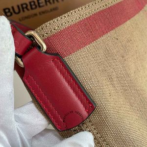 Túi xách Burberry nữ quai đỏ chất canvas hàng hiệu cao cấp - Ảnh 5