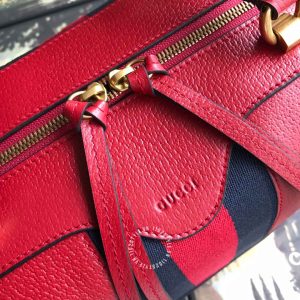 Túi xách nữ hàng hiệu Gucci màu đỏ khóa vàng phiên bản cao cấp - Hình ảnh 5