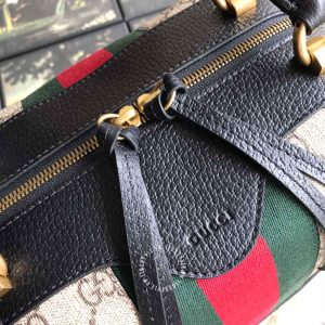 Túi xách hàng hiệu Gucci nữ da thật màu ghi phối đen - Ảnh 4