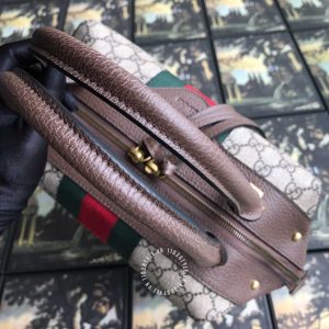 Túi xách hàng hiệu Gucci nữ da thật màu ghi họa tiết cao cấp - Ảnh 4