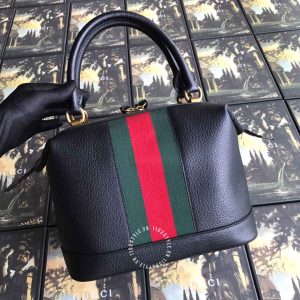 Túi xách nữ Gucci màu đen sọc viền Vintage hàng hiệu - Hình ảnh 2