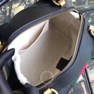 Túi xách nữ Gucci màu đen sọc viền Vintage hàng hiệu - Hình ảnh 8