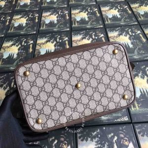 Túi xách hàng hiệu Gucci nữ da thật màu ghi họa tiết cao cấp - Ảnh 7