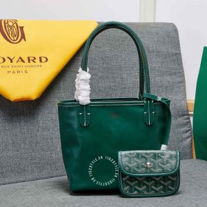 Túi xách Goyard xanh lá hoạ tiết monogram hàng hiệu - Ảnh 2