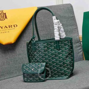 Túi xách Goyard xanh lá hoạ tiết monogram hàng hiệu - Ảnh 4