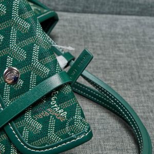 Túi xách Goyard xanh lá hoạ tiết monogram hàng hiệu - Ảnh 6