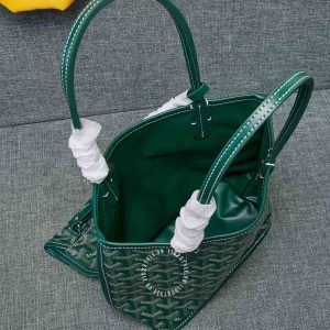 Túi xách Goyard xanh lá hoạ tiết monogram hàng hiệu - Ảnh 7