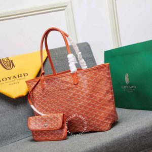 Túi xách nữ Goyard màu cam hoạ tiết monogram fake loại 1 - Ảnh 2