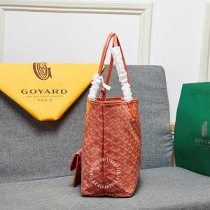 Túi xách nữ Goyard màu cam hoạ tiết monogram fake loại 1 - Ảnh 4