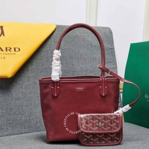 Túi xách nữ Goyard màu đỏ đô hoạ tiết monogram fake loại 1 - Ảnh 2