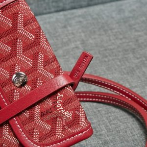 Túi xách nữ Goyard màu đỏ đô hoạ tiết monogram fake loại 1 - Ảnh 9