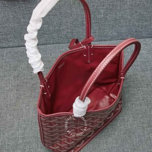 Túi xách nữ Goyard màu đỏ đô hoạ tiết monogram fake loại 1 - Ảnh 8