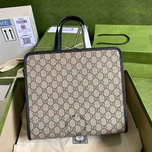 Túi xách Gucci nữ màu ghi họa tiết monogram da thật - Ảnh 3