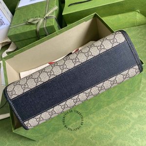 Túi xách Gucci nữ màu ghi họa tiết monogram da thật - Ảnh 5