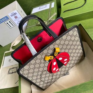 Túi xách Gucci nữ màu ghi họa tiết monogram da thật - Ảnh 4