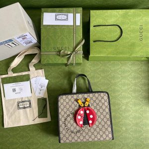 Túi xách Gucci nữ màu ghi họa tiết monogram da thật - Ảnh 2
