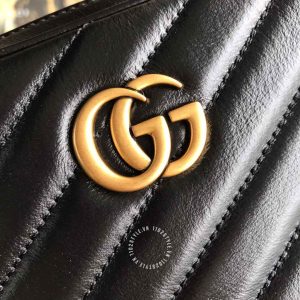 Túi đeo chéo Gucci nữ màu đen logo GG rep 1:1 chính hãng - Ảnh 4