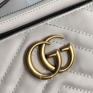 Túi đeo chéo hàng hiệu Gucci nữ da thật màu trắng logo GG - Hình ảnh 4