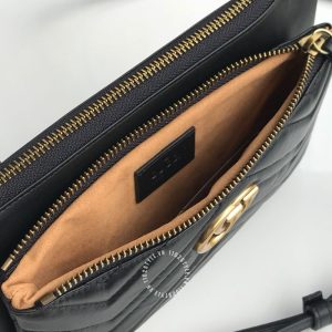 Túi đeo chéo Gucci nữ màu đen logo GG rep 1:1 chính hãng - Hình ảnh 5
