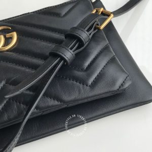 Túi đeo chéo Gucci nữ màu đen logo GG rep 1:1 chính hãng - Hình ảnh 8