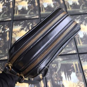 Túi đeo chéo Gucci nữ màu đen logo GG rep 1:1 chính hãng - Ảnh 6