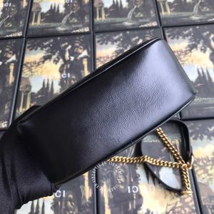 Túi đeo chéo Gucci nữ màu đen logo GG rep 1:1 chính hãng - Ảnh 7