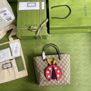 Túi xách Gucci nữ da thật họa tiết bọ rùa hàng hiệu giá tốt - Ảnh 4
