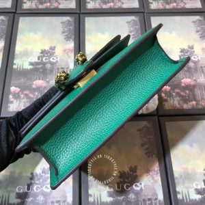 Túi Gucci đầu rồng nữ màu xanh khuy nạm đá cao cấp - Hình ảnh 6