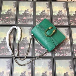Túi Gucci đầu rồng nữ màu xanh khuy nạm đá cao cấp - Hình ảnh 2