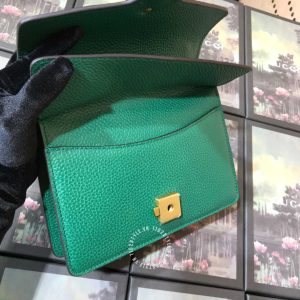 Túi Gucci đầu rồng nữ màu xanh khuy nạm đá cao cấp - Hình ảnh 5
