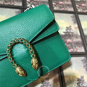 Túi Gucci đầu rồng nữ màu xanh khuy nạm đá cao cấp - Hình ảnh 7