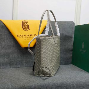 Túi xách nữ Goyard màu ghi hoạ tiết monogram hàng hiệu - Ảnh 4