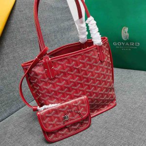 Túi xách nữ Goyard màu đỏ đô hàng hiệu fake loại 1 - Ảnh 2