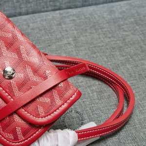 Túi xách nữ Goyard màu đỏ đô hàng hiệu fake loại 1 - Ảnh 5