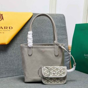 Túi xách nữ Goyard màu ghi hàng hiệu fake loại chuẩn 1:1 - Ảnh 2