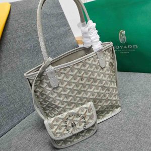 Túi xách nữ Goyard màu ghi hàng hiệu fake loại chuẩn 1:1 - Ảnh 3