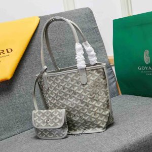 Túi xách nữ Goyard màu ghi hàng hiệu fake loại chuẩn 1:1 - Ảnh 4