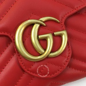 Túi đeo chéo Gucci nữ da thật màu đỏ logo GG hàng hiệu cao cấp - Ảnh 6