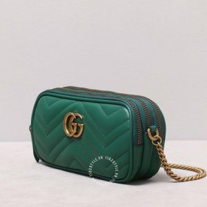 Túi xách đeo chéo hàng hiệu Gucci nữ màu xanh dây xích cao cấp - Ảnh 4