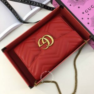 Túi đeo chéo Gucci nữ da thật màu đỏ logo GG hàng hiệu cao cấp - Ảnh 3