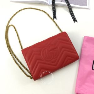 Túi đeo chéo Gucci nữ da thật màu đỏ logo GG hàng hiệu cao cấp - Ảnh 4