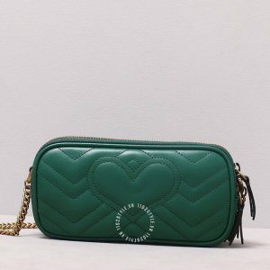 Túi xách đeo chéo hàng hiệu Gucci nữ màu xanh dây xích cao cấp - Ảnh 5