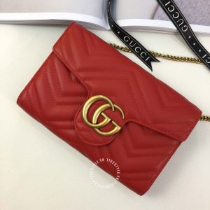 Túi đeo chéo Gucci nữ da thật màu đỏ logo GG hàng hiệu cao cấp - Ảnh 2
