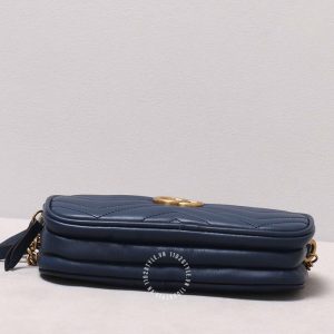 Túi xách đeo chéo Gucci nữ màu xanh than phiên bản cao cấp - Hình ảnh 7