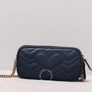 Túi xách đeo chéo Gucci nữ màu xanh than phiên bản cao cấp - Hình ảnh 5