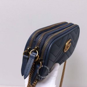 Túi xách đeo chéo Gucci nữ màu xanh than phiên bản cao cấp - Hình ảnh 6