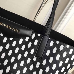 Túi xách Givenchy màu đen hoạ tiết trắng hàng hiệu - Ảnh 5