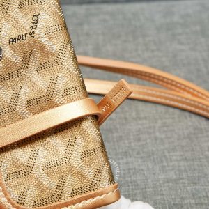 Túi xách nữ Goyard màu nâu logo trắng hàng hiệu Luxury - Ảnh 6